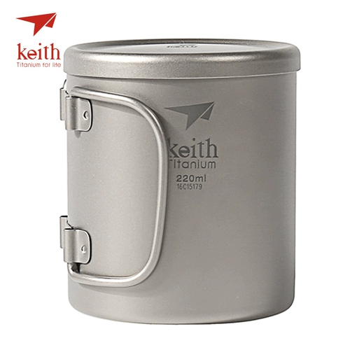 Кейт Кайс двойной слой чистого титана теплый вода Офис Дом Легкий чайный кофе кофе титановый водяной чашка TI3307