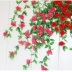 Hoa nhân tạo hoa hồng mây trang trí nhựa nhân tạo dây leo hoa dây leo điều hòa không khí trong nhà và ngoài trời leo trần quanh co
