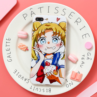 原创创意苹果手机全包软壳套贪吃的美少女tpu硅胶iphone6s7plus