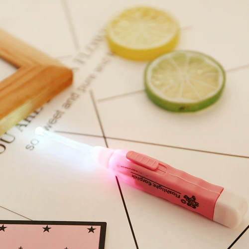 Светящаяся электронная детская легкая матовая ухочистка для ногтей, комплект для маникюра, 3 предмета