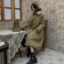 Quần áo cotton nữ 2018 mới Dongdaemun qua áo khoác cotton dài đến đầu gối áo khoác mùa đông là áo khoác nữ mỏng - Bông