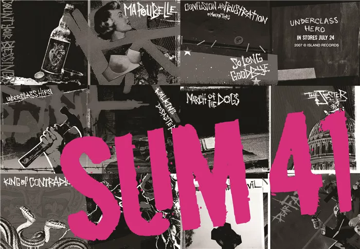 Фоторамка с изображением My Chemical Romance/SUM 41/Simple Plan/Blink-182 в стиле рок постер рисунок