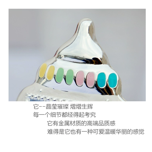 Детская бутылочка для кормления, соска, милая металлическая фоторамка, сумка, подарок на день рождения