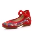 Old Bắc Kinh giày vải của phụ nữ mùa xuân mới mùa hè thêu giày dốc đơn với tăng khiêu vũ khiêu vũ giúp đỡ thấp giày cưới
