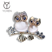 YCHEN Baroque Owl Nhân tạo Opal Corsage Trâm Nữ Thời trang Hàn Quốc Áo len Pin Phụ kiện khóa