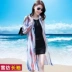 Mùa hè bên bờ biển voan áo gió nữ phần dài mặt trời quần áo bảo hộ ngoài trời windproof mỏng coat shawl dù để che nắng cloak hoang dã