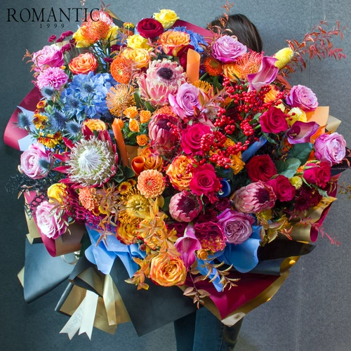 Разоптентоспособность Sprinkle Red Original Design Бесплатная доставка 1,2 м Супер Большой Большой Букет Импортированный розовый гигантский букет