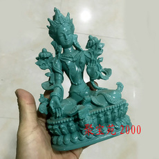 Ювелирные камни 原矿天然绿松石绿度母摆件高瓷高蓝松石绿观音雕件玉石摆件家居