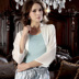American tiêu chuẩn 2018 mới mùa xuân và mùa hè lụa nữ đồ ngủ top cardigan thanh lịch lụa tơ tằm ánh sáng sang trọng do lot nu Pyjama