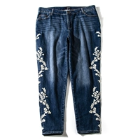 Джинсовые джинсы с молнией, 88-134см, с вышивкой