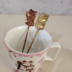 Xuất khẩu Nhật Bản Golden Rose Gold Dễ thương Dễ thương Lucky Cat Coffee Spoon Stirling Spoon Tráng miệng Muỗng Trà chiều - Cà phê ly uống cà phê Cà phê