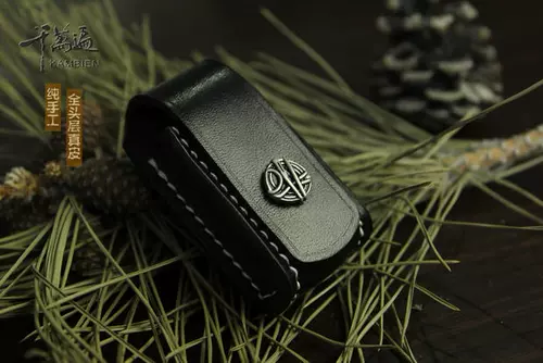 Зажигалка ручной работы, импортный кожаный чехол, из натуральной кожи, делается под заказ