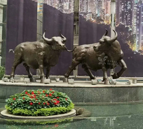 FRP медная скульптура коров
