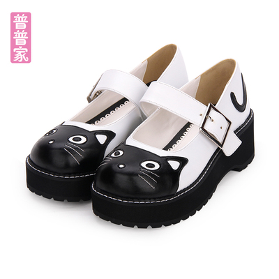 taobao agent Pupu's early autumn new lolita shoes COS cat head thick bottom loose cake soft sister college girl princess shoes 9621