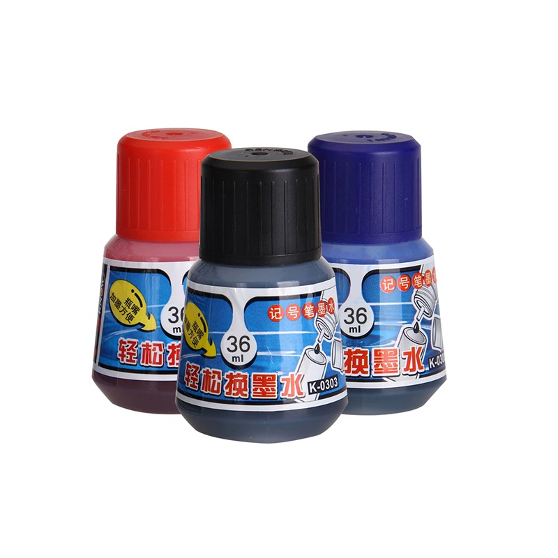 Jin Wannian K-0303 Marker Ink Tank Pen Bổ sung Liquid Marker Ink 36ml Red Black Blue - Mực