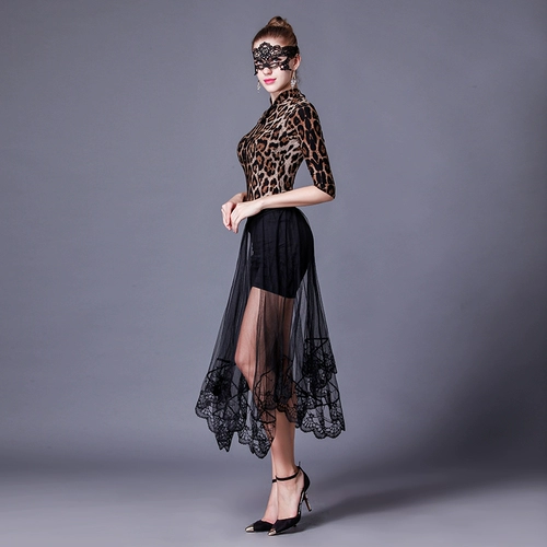 Кружевная квадратная черная длинная сексуальная юбка, длина миди, высокая талия