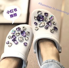 Обувная застежка 洞洞鞋水晶钻饰花鞋扣diy马眼玻璃钻 灭霸鞋卡扣假宝石装饰小红书