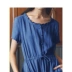 Inman Inman thương hiệu mùa hè của phụ nữ nghệ thuật nhỏ eo tươi retro là mỏng Một từ váy ngắn tay nữ - A-Line Váy