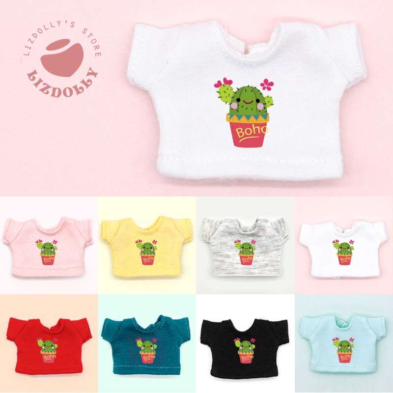 Printed T-shirt [Cactus & Cactus] 40ob11 【 printing Short sleeve daily T-shirt 】 gsc Plastid Zhongbu bjd Baby Little cloth molly Meijie pig clothes
