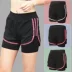 New kích thước lớn quần short tập thể dục nữ mùa hè khô nhanh chống ánh sáng giả hai quần cao eo căng quần chạy