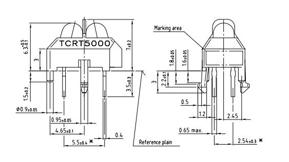 tcrt5000 反射型传感器光电开关 黑白线识别 tcrt5000l