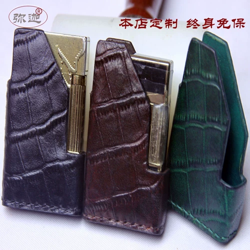 Dunhill, кожаная зажигалка, защитный чехол, крокодиловый принт, из натуральной кожи