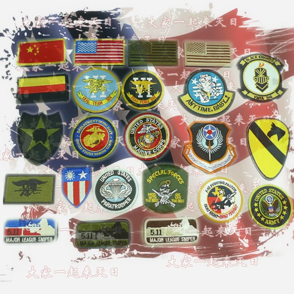Phim Chiến tranh Mỹ USMC Thủy quân lục chiến Logo Huy hiệu Ngụy trang Đào tạo Băng đeo tay Nhãn dán Velcro miếng dán vá quần áo	