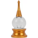 Домашние маленькие часы в этническом стиле, позолоченные спиральные хрустальные акриловые пагоды, декоративные принадлежности, пагода с печатью сокровищ 11,5 см