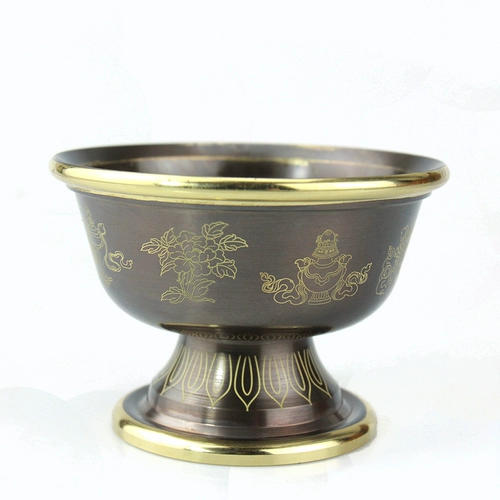 Индийская медная чаша для воды Принт восемь благодарственной чашки водяной чашки восемь сокровищ