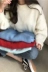 Đồ dệt kim nữ mùa thu và đông mới phiên bản Hàn Quốc của áo cổ tròn rộng mohair mohair dài tay học sinh áo len lưới màu đỏ áo len áo gile hàn Cardigan