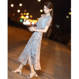 Длинная юбка, летняя одежда, шифоновый корсет, платье, цветочный принт, 2018, городской стиль, в корейском стиле