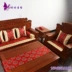 Trung quốc gỗ gụ đồ nội thất sofa Ming và Qing giả cổ điển rắn gỗ đệm ghế ăn vòng ghế đệm satin vải xốp mat