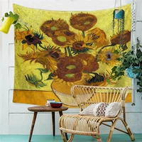 Flannel gửi hoa hướng dương đèn sao trang trí tường tường tấm thảm bao gồm nền nền vải chụp ảnh bức tranh phòng ngủ - Tapestry thảm decor vintage