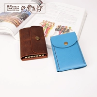 Túi da chữ hộ gia đình nữ nhỏ đơn giản gói thẻ gói hai trong một công suất lớn Da bò Hàn Quốc lớp đầu tiên - Trường hợp chính ví đựng chìa khóa nam