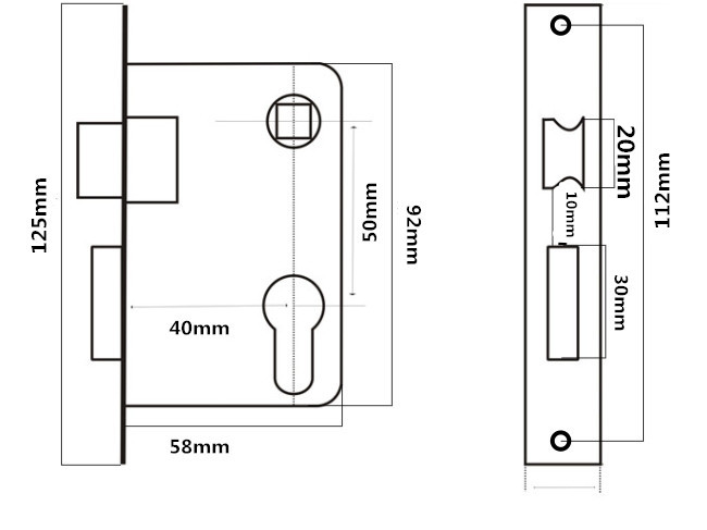 执手50上提的锁门 小50反提房门锁体执手锁锁体钢木门锁体小50轴承