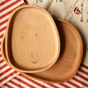 Đĩa gỗ rắn Nhật Bản tấm ăn sáng trẻ em sáng tạo phim hoạt hình trái cây nhỏ tấm gỗ Chiều trà tấm tráng miệng - Tấm