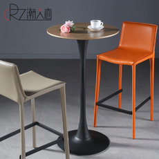 Барная стойка 北欧轻奢金色复古吧台桌ins简约现代家用铁艺酒吧台圆形高脚桌子