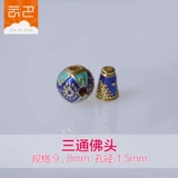 Тибетские серебряные ювелирные изделия DIY аксессуары Материал Цвет позолоченного золотого капельного масла пейзажи, браслет с синей цветочной шляпой, сумка для благословения, голова Будды