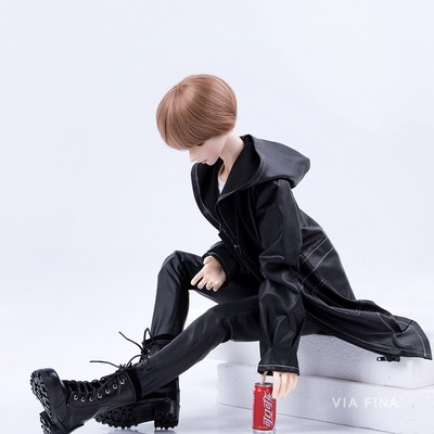 taobao agent Black trench coat, jacket, doll, top, scale 1:3, scale 1:4, maxi length