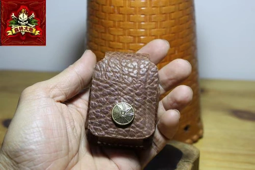 Кожаная зажигалка ручной работы, воловья кожа
