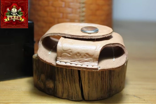 Кожаная зажигалка ручной работы, воловья кожа