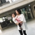Chen Chen Ma bé quần áo trẻ em mùa hè cha mẹ và con mặc t-shirt ngắn tay cha mẹ và con thiết bị trong đoạn dài lỏng in ấn T-Shirt mẹ ăn mặc Trang phục dành cho cha mẹ và con