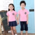 Đồng phục học sinh đặt trường tiểu học mùa hè trẻ em lớp dịch vụ tùy chỉnh mẫu giáo quần áo cotton giáo viên ngắn tay áo mùa hè phần Anh