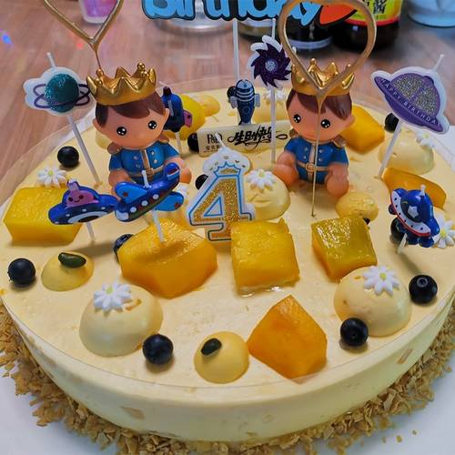 Цифровая поверхность свечи Золотая вспышка плюс 1,7 юаня/розовый синий торт на день рождения декоративная корона
