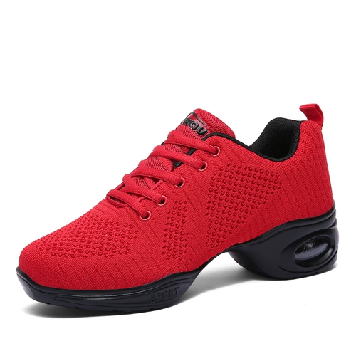 Красные туфли, модная танцующая обувь, мягкая подошва