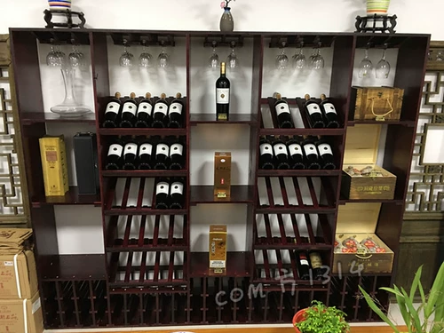 Творческий сплошной древесина красного вина Комбинация Деревянная винная стойка
