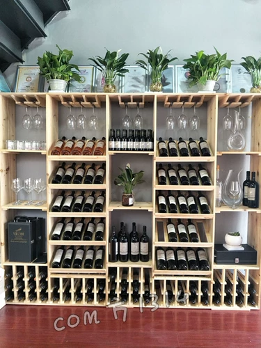 Творческий сплошной древесина красного вина Комбинация Деревянная винная стойка