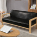 Nordic sofa gỗ đơn giản kết hợp của hai ba chỗ ngồi ghế da chính hãng gửi gối đặc biệt để làm retro cũ - Ghế sô pha ghế sofa thư giãn Ghế sô pha