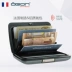 Pháp OGON thư mục Châu Âu không thấm nước chống-RFID nhôm ví kim loại chủ thẻ ví kinh doanh sáng tạo quà tặng ví da nữ cao cấp Ví / chủ thẻ