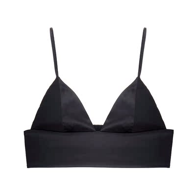 好奇小姐内衣女无钢圈宽边女士黑色三角杯性感文胸-淘宝网